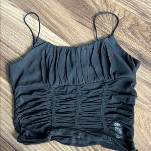 Princess Polly Black Ruched Sleeveless Camisole